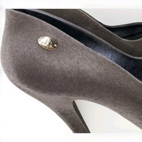 Vivienne Westwood x Melissa Anglomania Black Velvet Pumps Women's Size US 8 - Picture 4 of 8